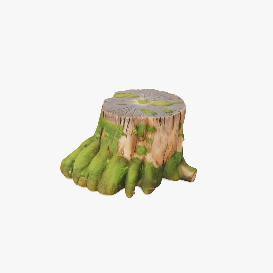 Mossy Tree Stump model pack with natural textures